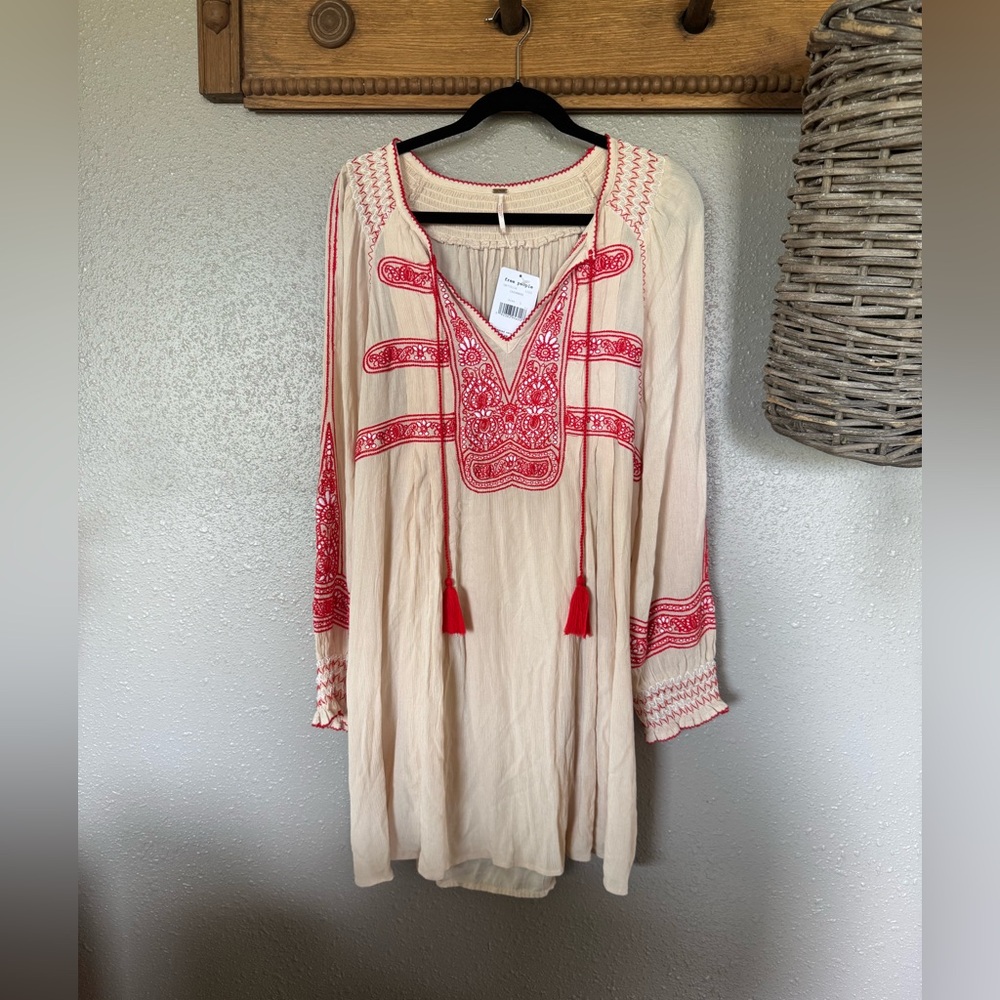 NWT Free People Wind Willow Mini Peasant Dress